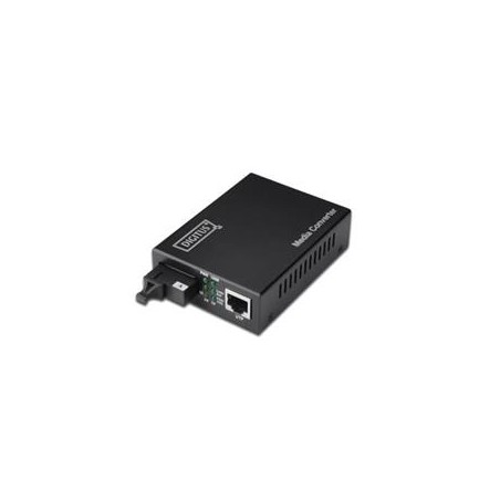 DIGITUS Bidirectional Fast Ethernet Media Converter, singlemode, RJ45 / SC Incl. PSU SC connector, Up to 20km
