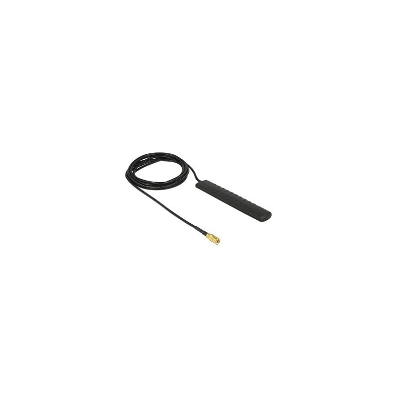 Delock DAB+ DVB-T2 Antenna SMB Plug 20 dBi active omnidirectional black adhesive mounting