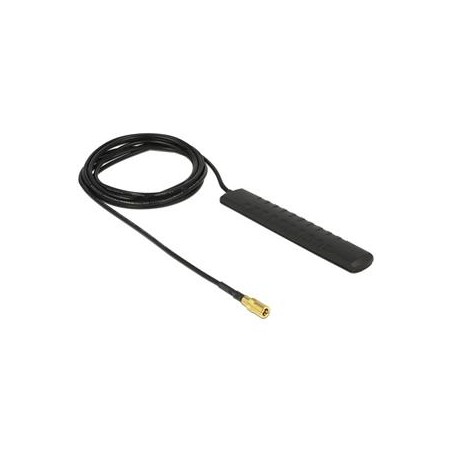 Delock DAB+ DVB-T2 Antenna SMB Plug 20 dBi active omnidirectional black adhesive mounting