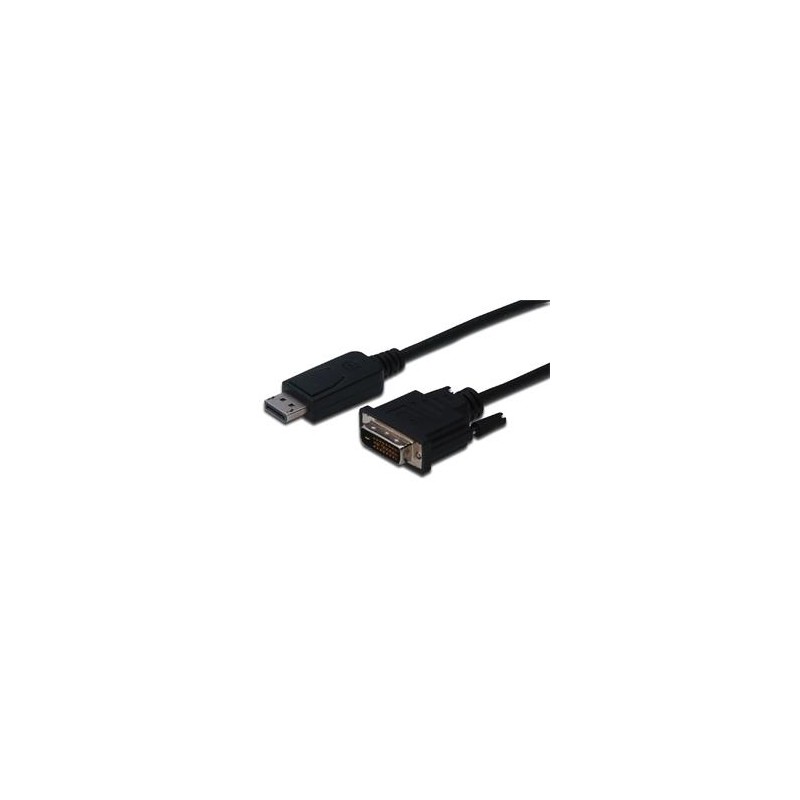 Digitus DisplayPort adapter cable, DP - DVI (24+1) M/M, 2.0m, w/interlock, DP 1.1a compatible, CE, bl
