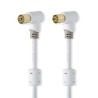 Nedis CSBW40010WT20 - Koaxiální Kabel 100 dB | IEC (Koaxiální) Úhlová Zástrčka - IEC (Koaxiální) Úhlová Zástrčka | 2 m | Bílá