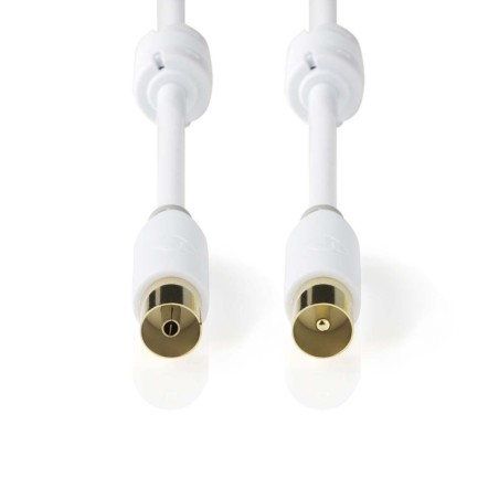 Nedis CSBW40015WT50 - Koaxiální Kabel 100 dB | IEC (Koaxiální) Zástrčka - IEC (Koaxiální) Zásuvka | 5 m | Bílá barva