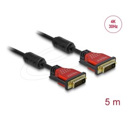 Delock Kabel DVI 24+1 samec DVI 24+1 samec 5 m červený kovová spona