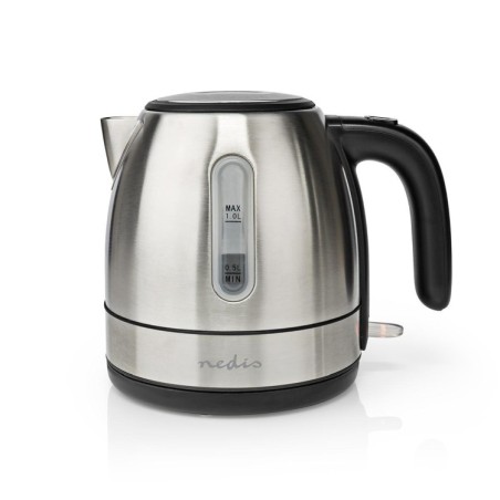 Nedis KAWK300EAL - Rychlovarná konvice | 1.0 l | Nerezová Ocel | Hliník | Otočný o 360 stupňů | Skryté topné těleso | Řadič