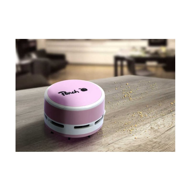 PEACH PA105 - mini stolní vysavač, AA, růžový
