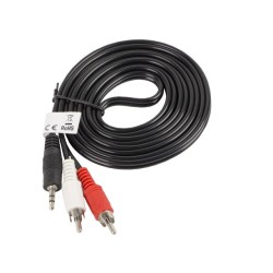 LANBERG Minijack 3.5mm (M) 3 PIN na 2x RCA (CINCH) (M) kabel 2m