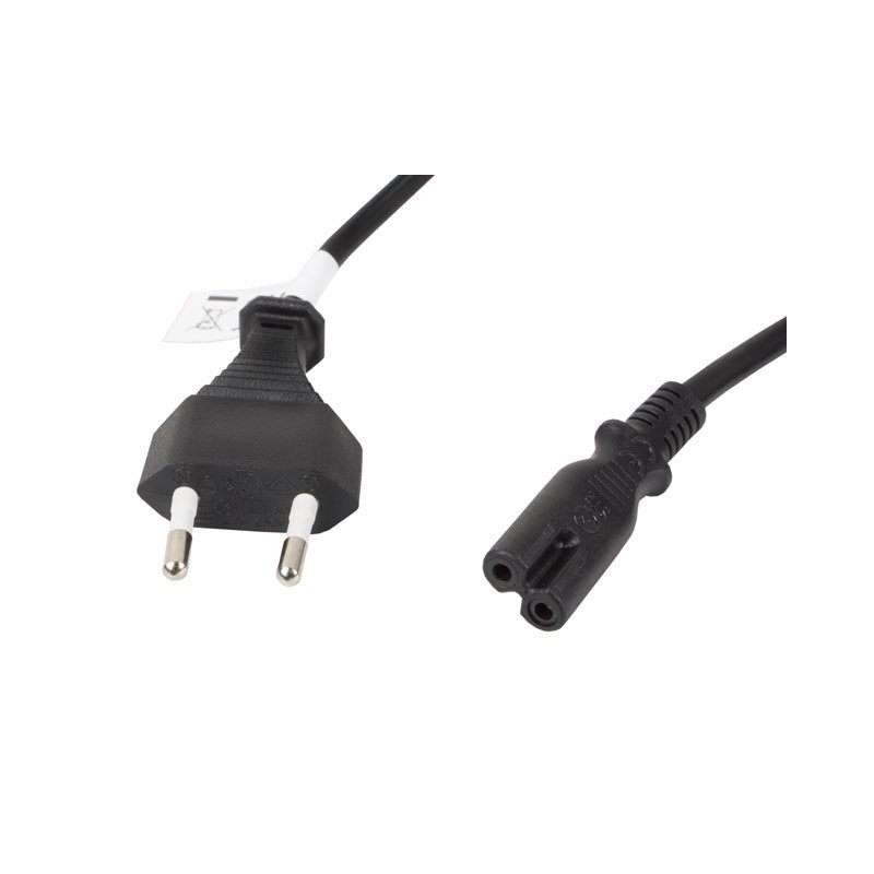 LANBERG CEE 7/16 na IEC 320 C7 EURO (RADIO) POWER CORD 1.8M VDE černý