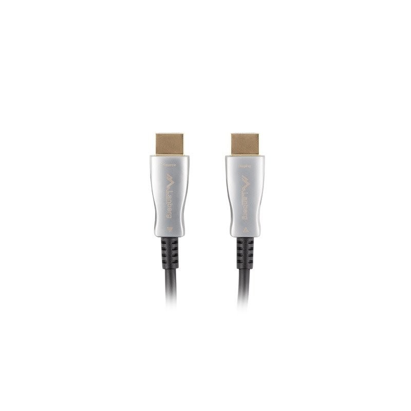 LANBERG Aktivní optický kabel High Speed with Ethernet 2.0, 4K@60Hz, M/M, délka 30m, černý, zlacené konektory