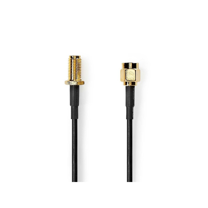 Nedis CSGL02010BK50 - Anténní kabel | SMA Zástrčka – SMA Zásuvka | 5 m | Černá