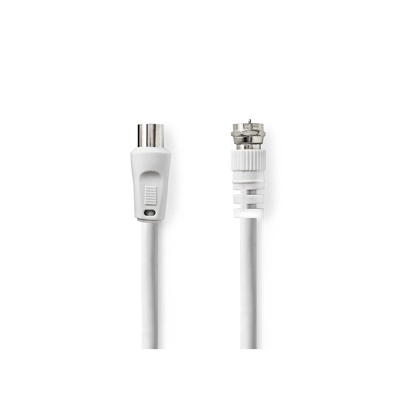 Nedis CSGL41800WT15 - Satelitní a Anténní Kabel | F zástrčka - IEC (Koax) zástrčka | 1,5 m | Bílá