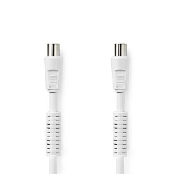 Nedis CSGL40020WT10- Koaxiální Kabel 120 dB | IEC (Koax) Zástrčka - IEC (Koax) Zásuvka | 1 m | Bílá