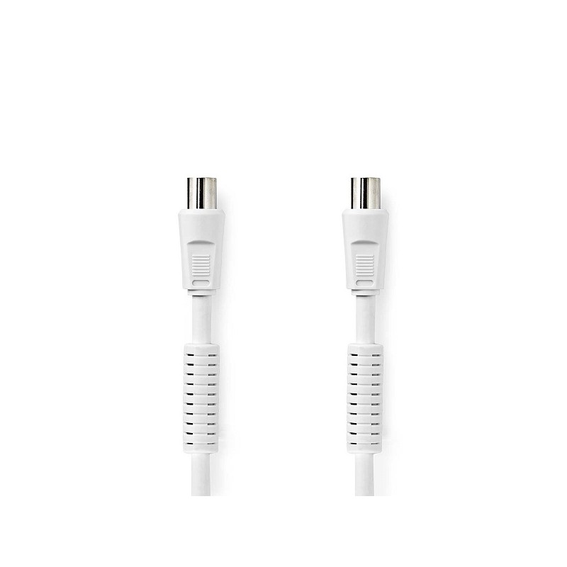 Nedis CSGL40020WT10- Koaxiální Kabel 120 dB | IEC (Koax) Zástrčka - IEC (Koax) Zásuvka | 1 m | Bílá