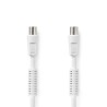 Nedis CSGL40020WT10- Koaxiální Kabel 120 dB | IEC (Koax) Zástrčka - IEC (Koax) Zásuvka | 1 m | Bílá
