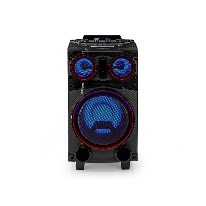 Nedis SPPT800BK- Bluetooth Party Reproduktor| 120 W | Držadlo | Párty osvětlení | Ekvalizér | Černá