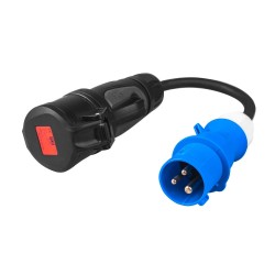 Green Cell Power adapter Red CEE 16A 400V 5P to Blue CEE 16A 230V 3P
