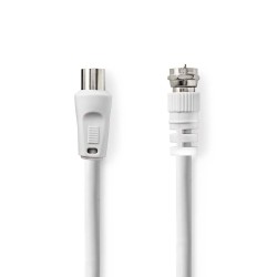 Nedis CSGL41800WT30 - Satelitní a Anténní Kabel | F zástrčka - IEC (Koax) Zástrčka | 75 Ohm | Dvojité Stínění | 3m | Bíl