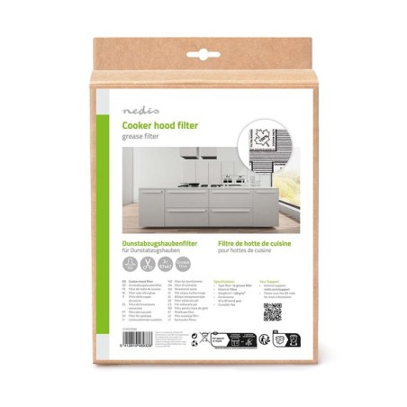 Nedis CHFI210MI - Tukový Filtr do Digestoře 57 x 47 cm | Indikátor výměny | Lze dělit