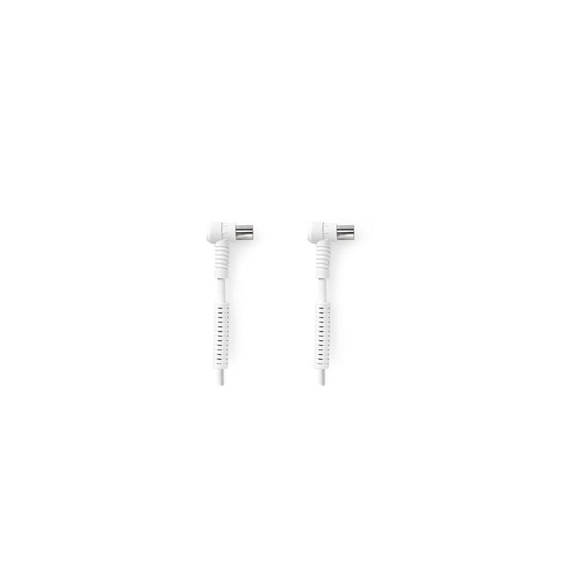 Nedis CSGB40120WT15 - Koaxiální Kabel 120 dB | 75 Ohm | 4x Stíněný | úhlový | Zástrčka - Zásuvka | 1,5 m | Bílá