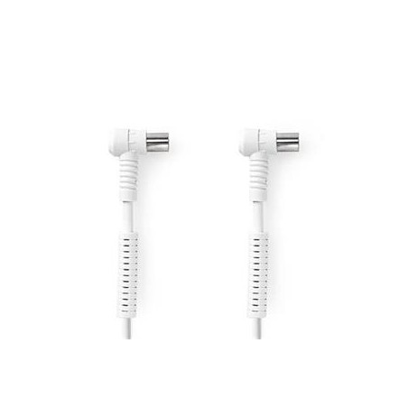 Nedis CSGB40120WT15 - Koaxiální Kabel 120 dB | 75 Ohm | 4x Stíněný | úhlový | Zástrčka - Zásuvka | 1,5 m | Bílá