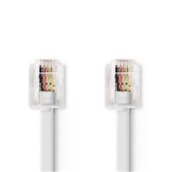 Nedis TCGL90200WT20 - Telefonní Kabel | RJ11 Zástrčka - RJ11 Zástrčka | Plochý | 2 m | Bílá