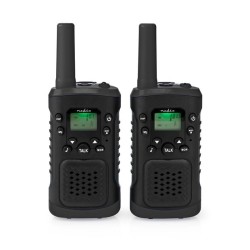 Nedis WLTK0610BK - Vysílačka | Dosah Až 6km | 8 Kanálů | PTT / VOX | Až 3 hodiny | 2 Kusy | Černá