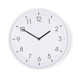 Nedis CLWA1226WT - Nástěnné hodiny | Průměr: 300 mm | Plast | Tichý pohyb | Bílá