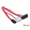 Delock Cable Micro SATA male 2 pin power 5 V / 3,3 V + SATA 7 pin 30 cm upwards angled