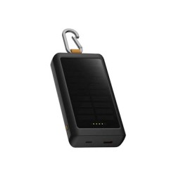Solar Power Bank Light 10.000 Black, (GRS) 20W Go2 Solar Power Bank 10.000 + Light - Charcoal Black