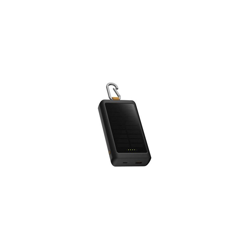Solar Power Bank Light 10.000 Black, (GRS) 20W Go2 Solar Power Bank 10.000 + Light - Charcoal Black