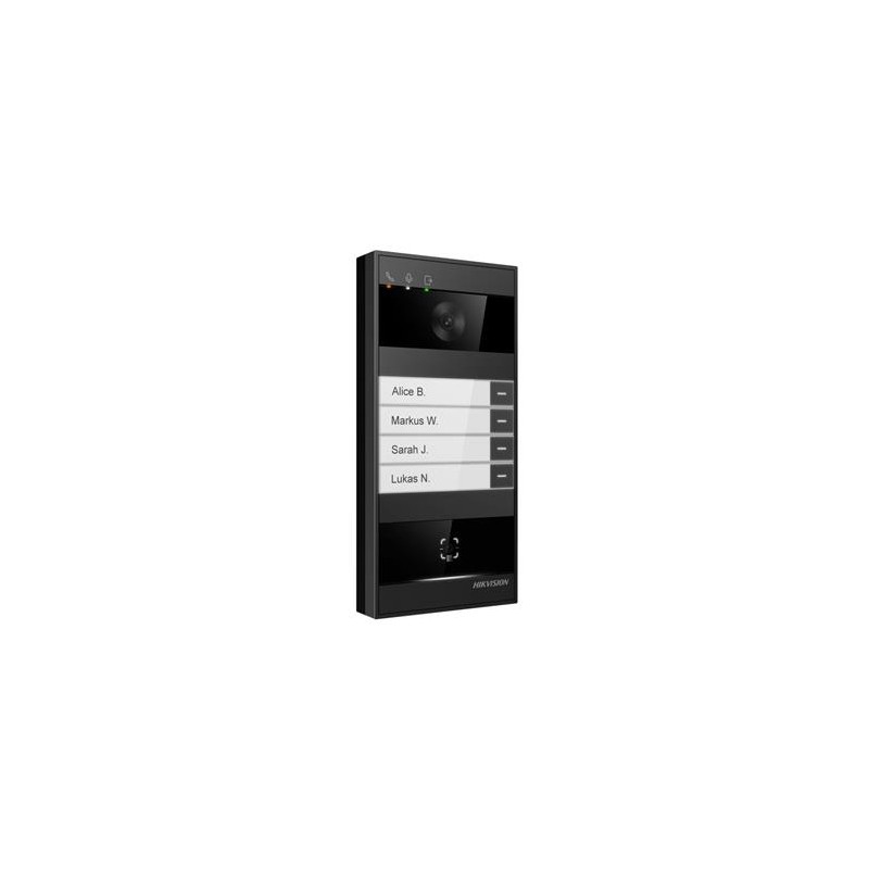 IP dverní interkom 4-tlac., 4MPx kamera 150°, rozpoznání obliceje, ctecka karet, QR kód, Wi-Fi, Blu