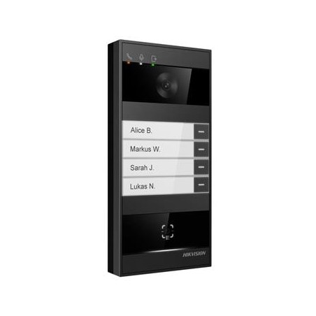 IP dverní interkom 4-tlac., 4MPx kamera 150°, rozpoznání obliceje, ctecka karet, QR kód, Wi-Fi, Blu