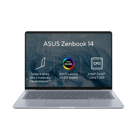 ASUS Zenbook 14/UX3480AA-OLED054W/U7-355/14"/WUXGA/24GB/512GB/Intel int/W11H/Blue/2R