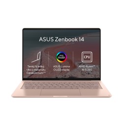 ASUS Zenbook 14/UX3480KA-OLED021W/AI5-330/14"/WUXGA/24GB/512GB/AMD int/W11H/Pink/2R