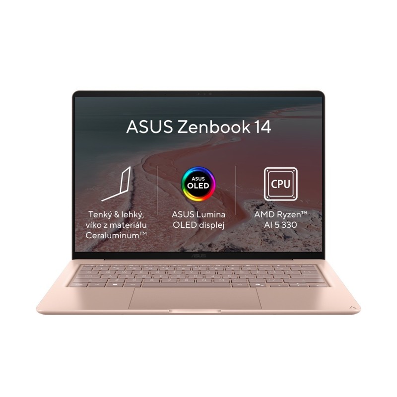 ASUS Zenbook 14/UX3480KA-OLED021W/AI5-330/14"/WUXGA/24GB/512GB/AMD int/W11H/Pink/2R