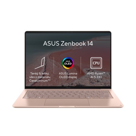ASUS Zenbook 14/UX3480KA-OLED021W/AI5-330/14"/WUXGA/24GB/512GB/AMD int/W11H/Pink/2R