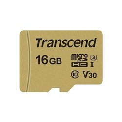 TRANSCEND MicroSDHC karta 16GB 500S, UHS-I U3 V30 + adaptér