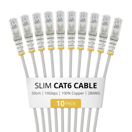 50CM GRAY SLIM CAT6 CABLE PACK/.