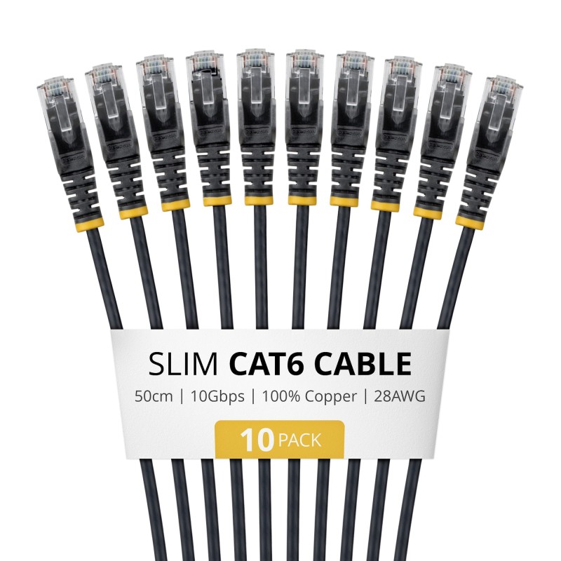 Startech 50CM Black Slim CAT6 Pack/.