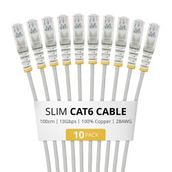 1M GRAY SLIM CAT6 CABLE PACK/.