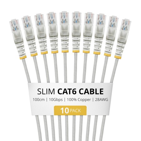 1M GRAY SLIM CAT6 CABLE PACK/.