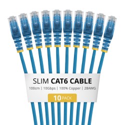 1M BLUE SLIM CAT6 CABLE PACK/.