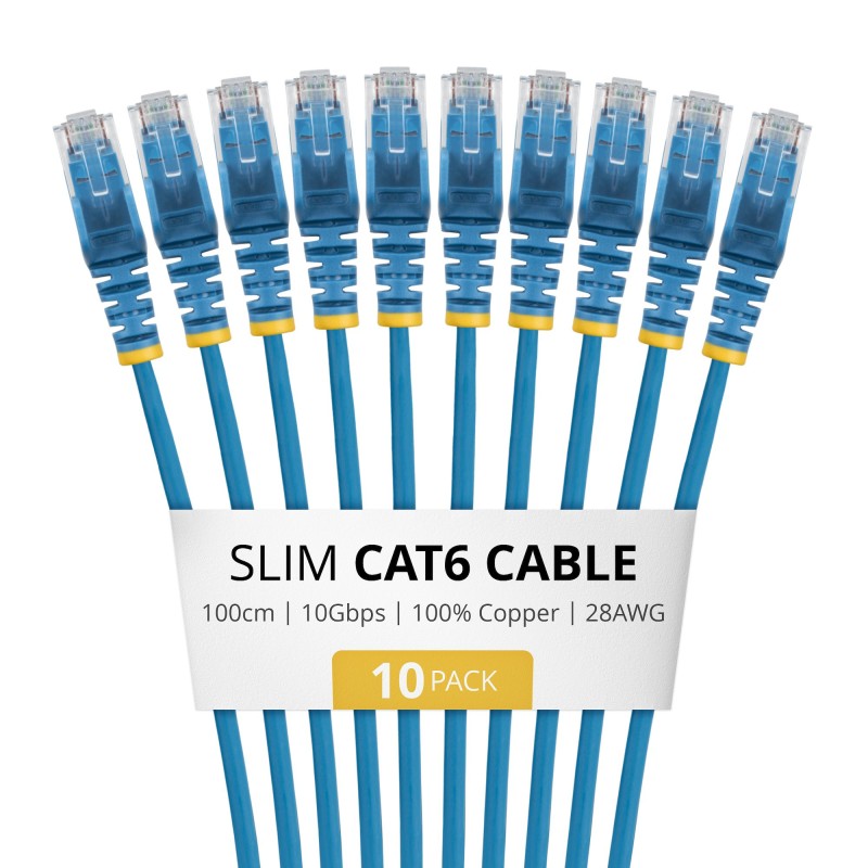 1M BLUE SLIM CAT6 CABLE PACK/.