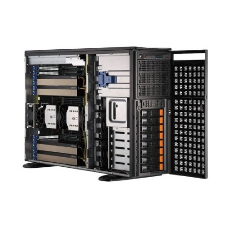 SUPERMICRO 4U server SYS-741GE-TNRT, 2x 4410Y 2P 12C CPU, 8x 32GB DDR5-6400, 2x SSD M.2 NVMe PCIe4 960GB, AOC-S3908L-H8I