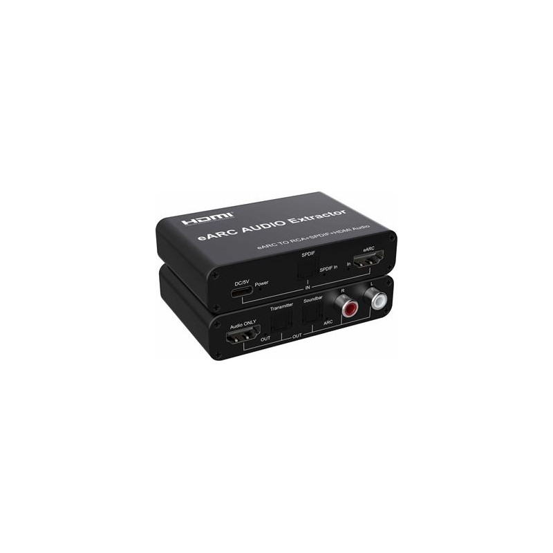 PremiumCord eARC převodník na RCA, SPDIF, HDMI, eARC Audio Extractor s optickým, RL audio výstupem