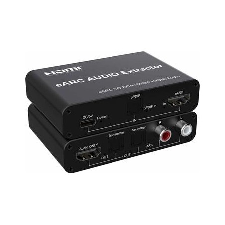 PremiumCord eARC převodník na RCA, SPDIF, HDMI, eARC Audio Extractor s optickým, RL audio výstupem
