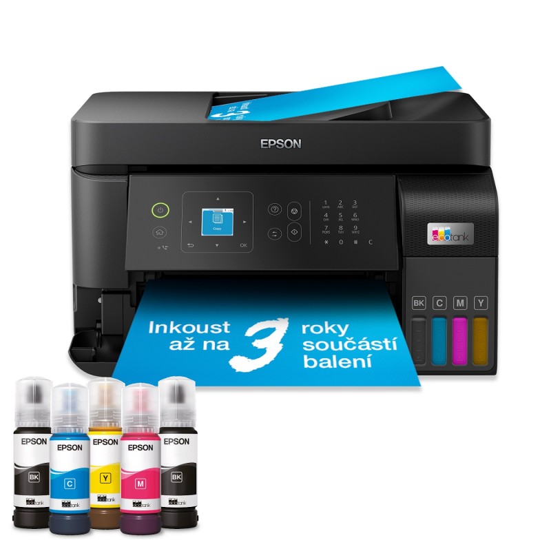 EPSON tiskárna ink EcoTank L5590, 4v1, A4, 1200x4800dpi, 33ppm, USB, LAN, Wi-Fi,Záruka 5 let po registraci zdarma