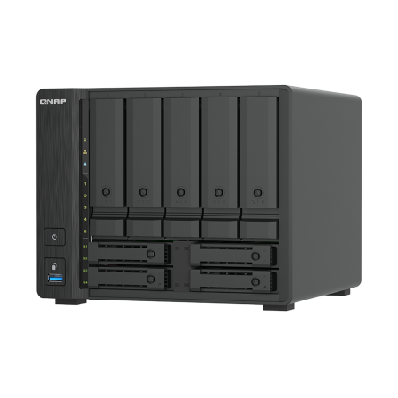 QNAP TS-h966TX-8G (i3 6core, ZFS, 8GB RAM, 5x 3,5" SATA + 4x 2,5" U.2, 2x 2,5GbE, 2x Thunderbolt 4)