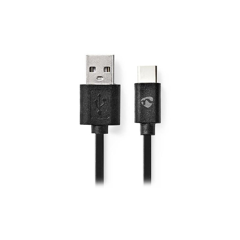 NEDIS kabel USB 2.0/ zástrčka USB-C - zástrčka USB-A/ 15W/ černý/ box/ 2m