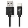NEDIS kabel USB 2.0/ zástrčka USB-C - zástrčka USB-A/ 15W/ černý/ box/ 2m