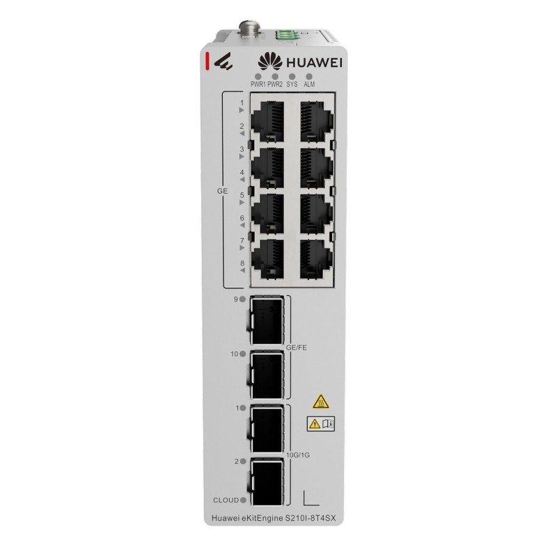 Huawei S210I-8T4SX průmyslový Switch 8G, 2SFP, 2SFP+, L2 Managed, DIN, Fanless